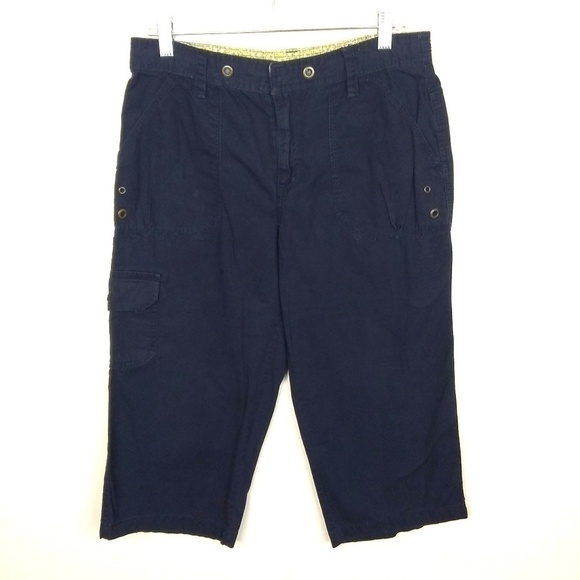 Basic Editions Navy Capris | sz M - Picture 1 of 4